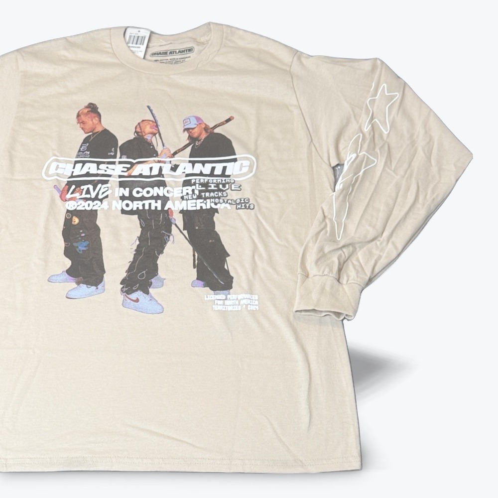 Chase Atlantic Performing Live In Concert 2024 Tour Long Sleeve‎ T Shirt Large